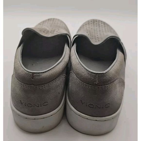Vionic Suede Splendid Kani Loafer Women 7.5 Grey Laser Cut Shoes Msrp $130 #74 - Picture 3 of 6